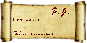 Paor Jetta névjegykártya